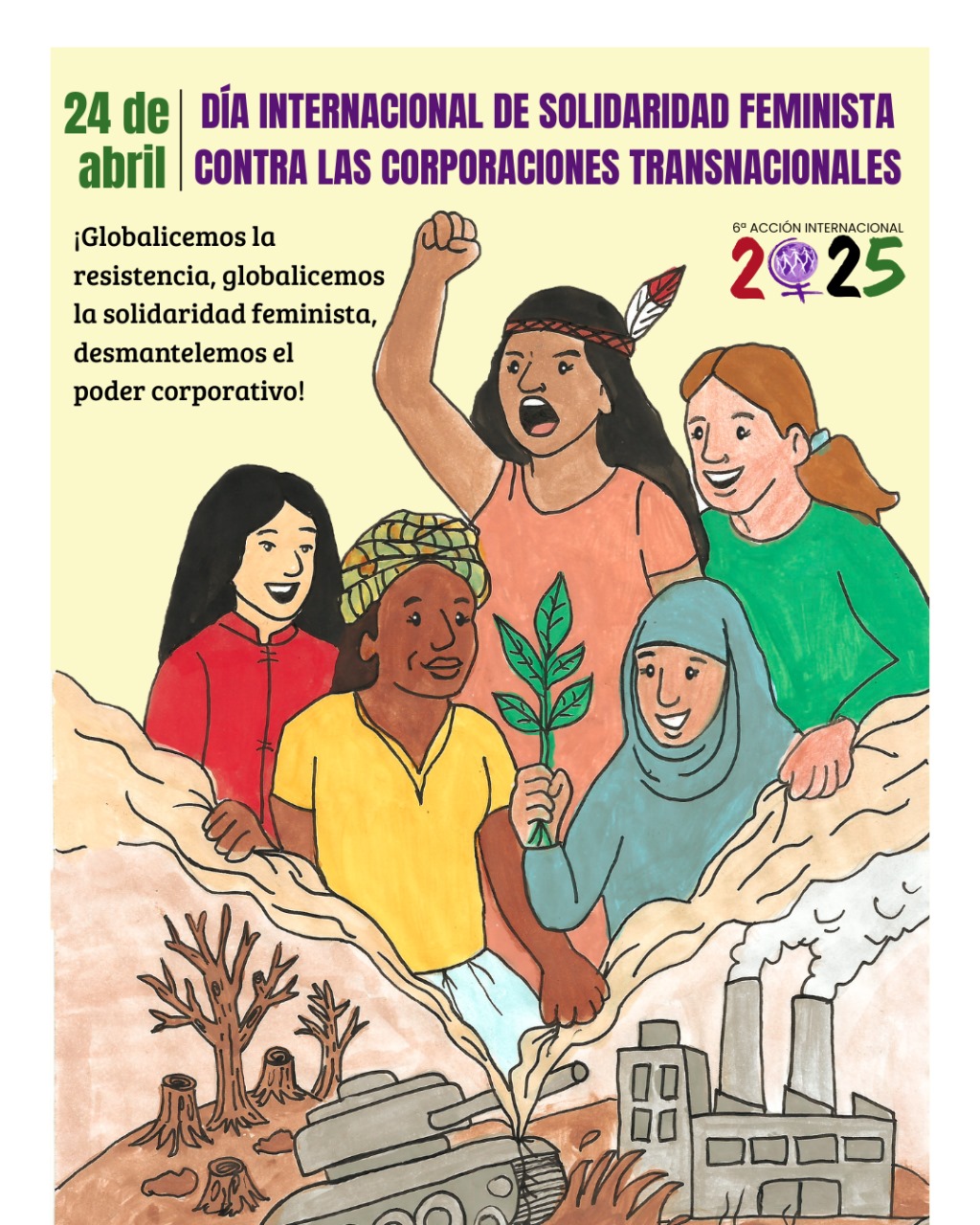 Resistencia feminista contra el poder corporativo: La vida por encima del lucro, la paz por encima de la guerra